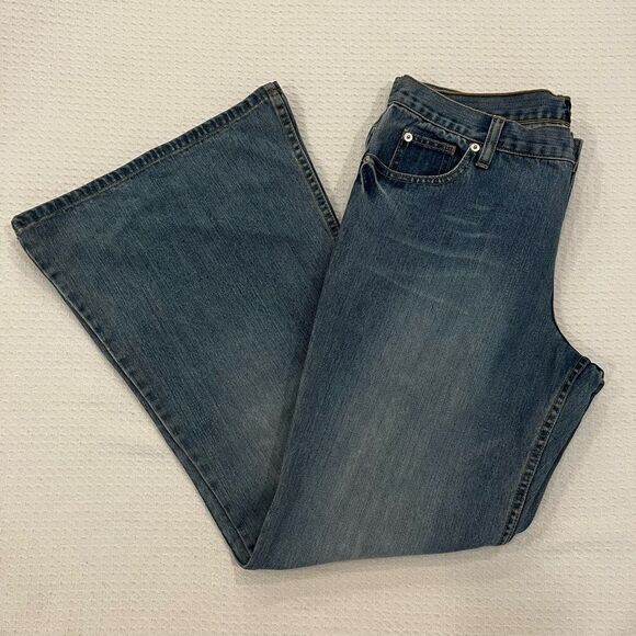 NWT Vintage Gap Kids/Junior’s Y2K Mid-rise Flare Blue Denim Jeans Size 18+ - Picture 4 of 7